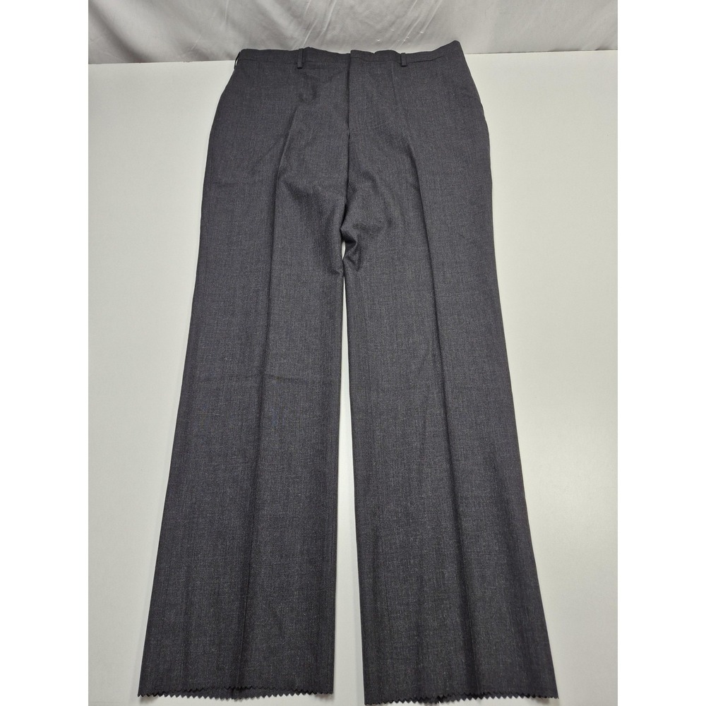 VTG John Alexander Pants Mens 42x36 Gray Wool Flat Front Straight Unhemmed USA